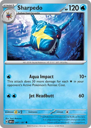047/197 Sharpedo - Reverse Holo - Obsidian Flames by Poké Zen DXB on MYNTED