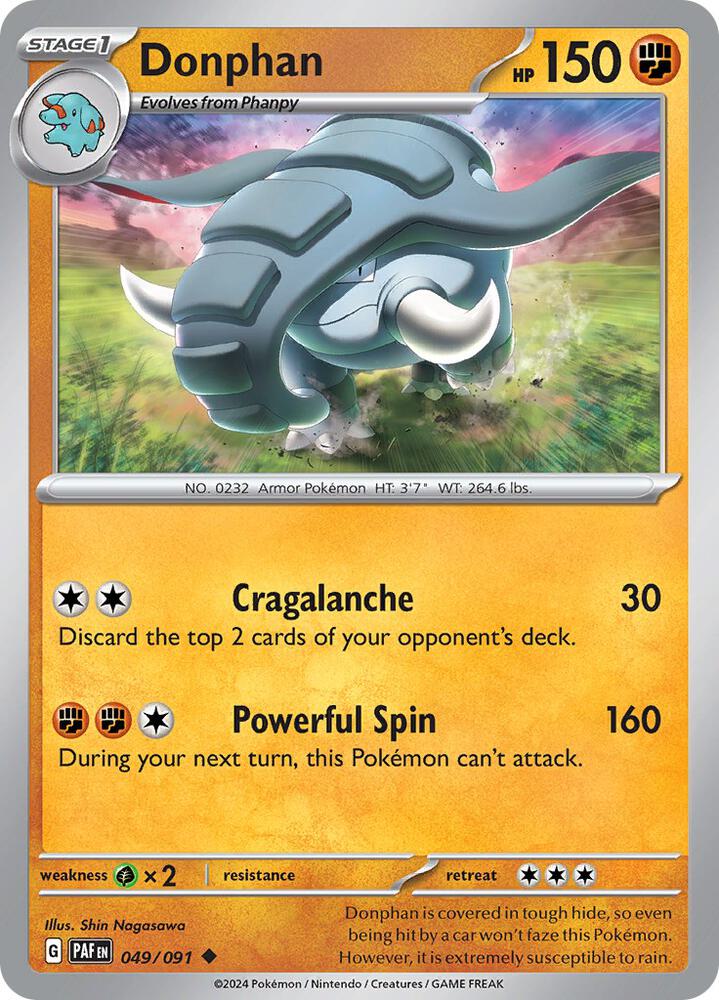 049/091 Donphan Normal · Paldean Fates (PAF) by PokeMarsi on MYNTED