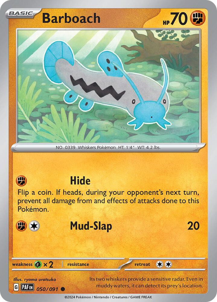 050/091 Barboach Normal · Paldean Fates (PAF) by PokeMarsi on MYNTED
