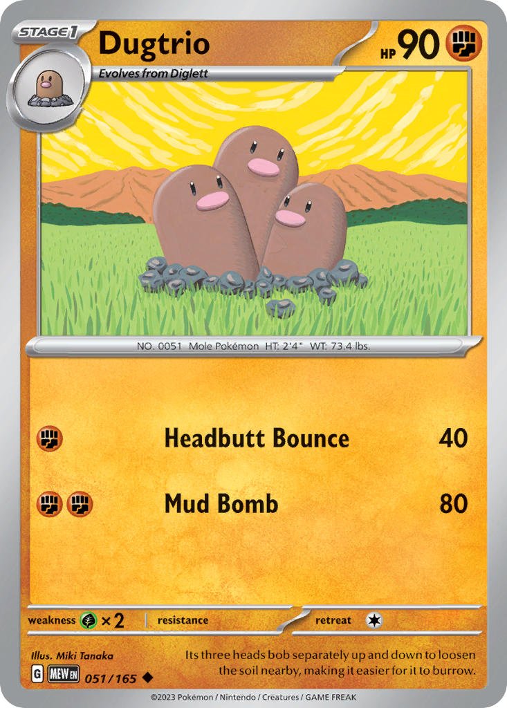 051/165 Dugtrio - Reverse Holo - 151 (MEW) by Poké Zen DXB on MYNTED