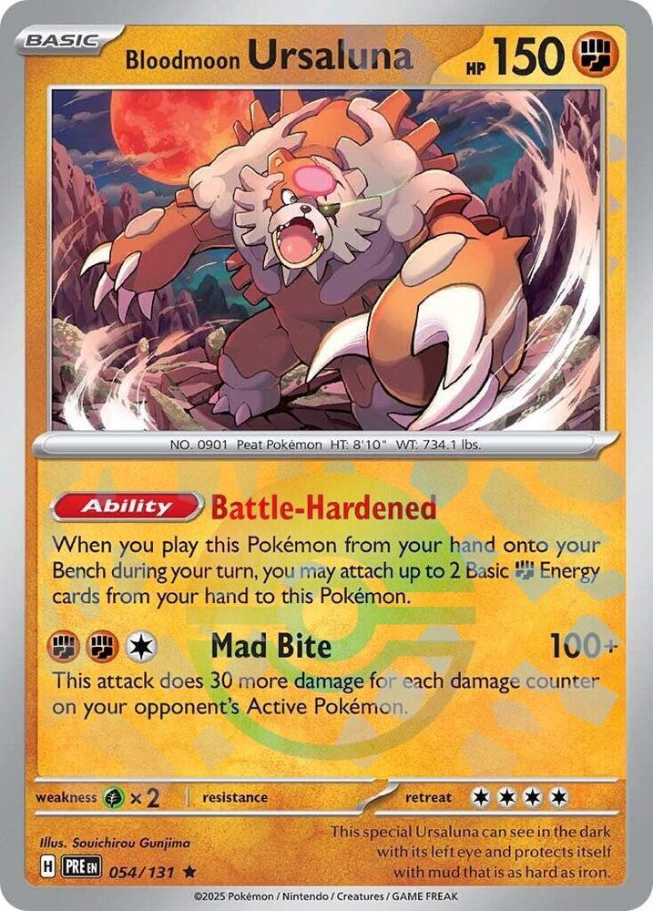 054/131 · Bloodmoon Ursaluna · Poké Ball Pattern (PRE) by Dusk TCG on MYNTED