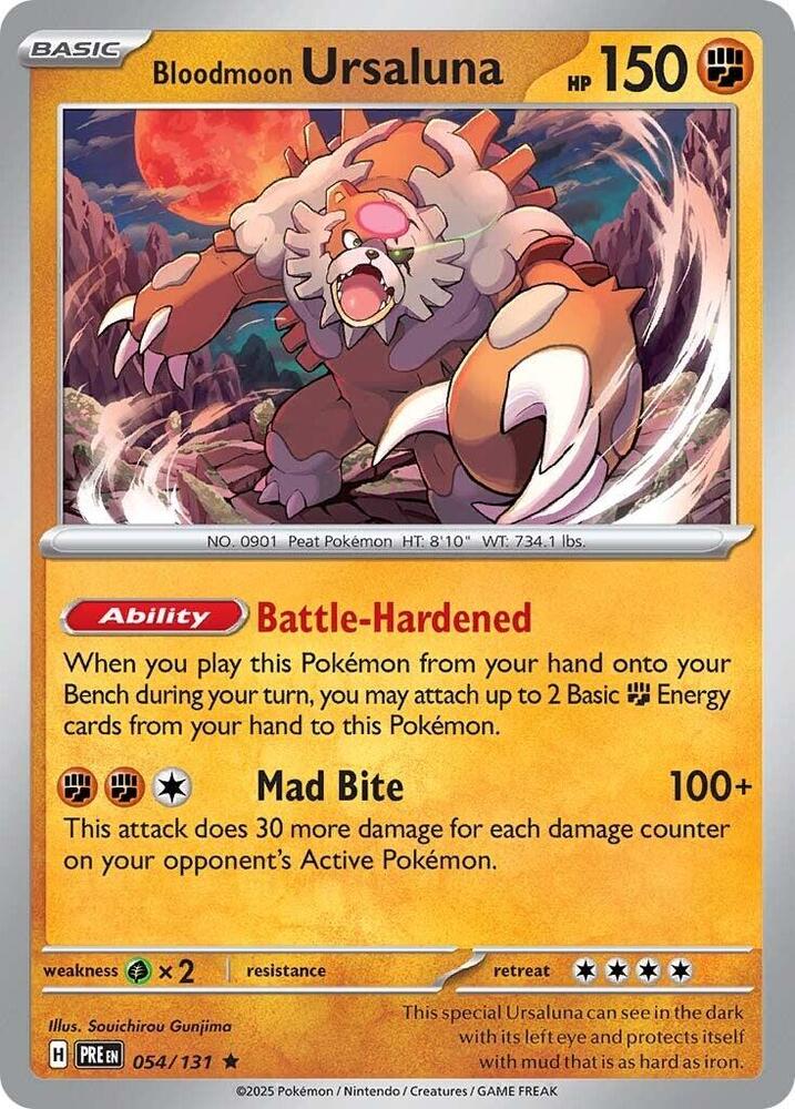 054/131 · Bloodmoon Ursaluna · Reverse Holo (PRE) by Dusk TCG on MYNTED