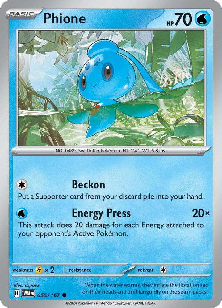 055/167 · Phione · Reverse Holo (TWM) by Dusk TCG on MYNTED