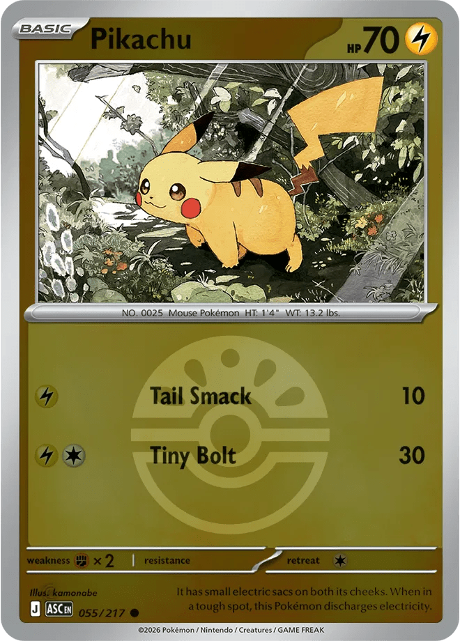 055/217 Pikachu - Friend Ball Pattern Reverse Holo - Ascended Heroes by Poké Zen DXB on MYNTED
