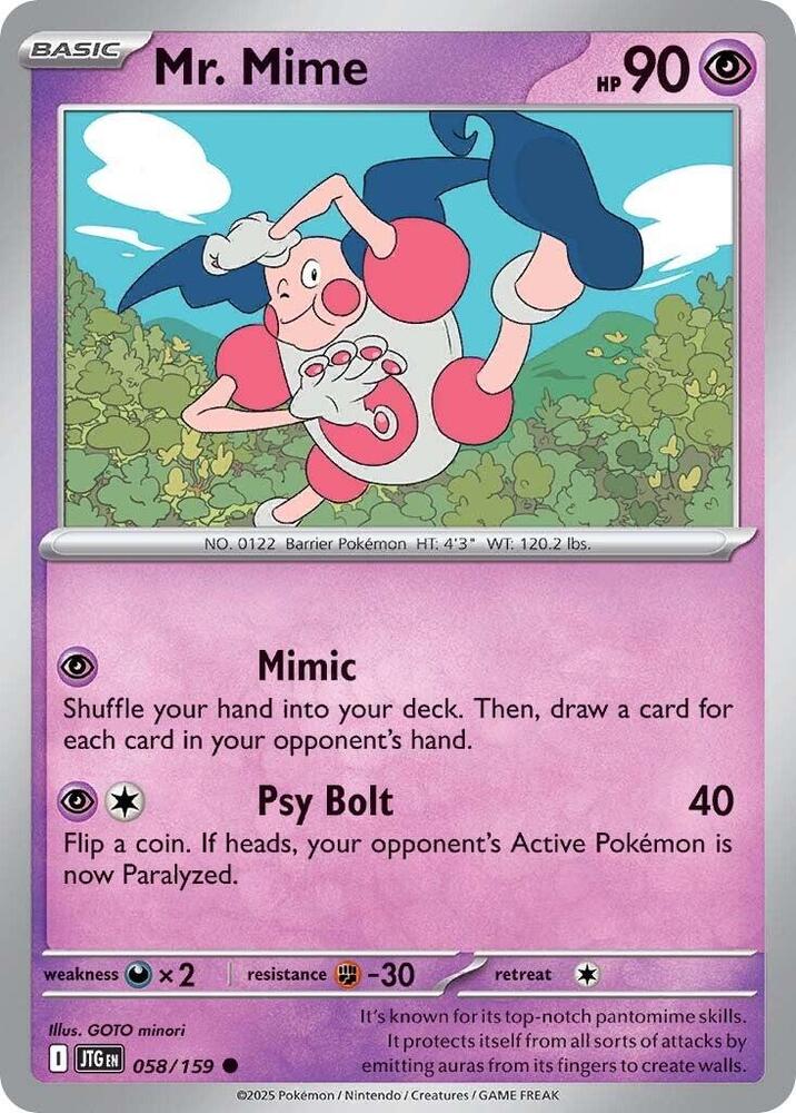 058/159 Mr. Mime Normal · Journey Together (JTG) by PokeMarsi on MYNTED