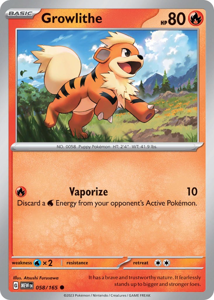 058/165 Growlithe - Reverse Holo - 151 MEW) by Poké Zen DXB on MYNTED