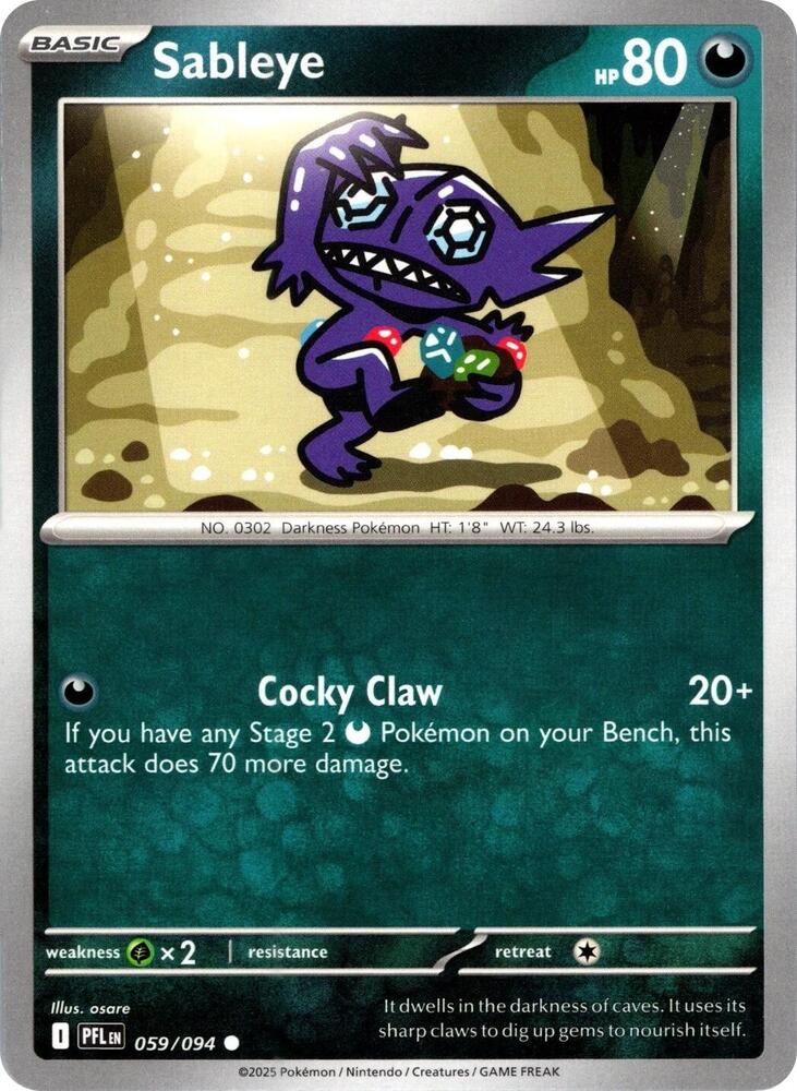 059/094 Sableye Normal · Phantasmal Flames (PFL) by PokeMarsi on MYNTED