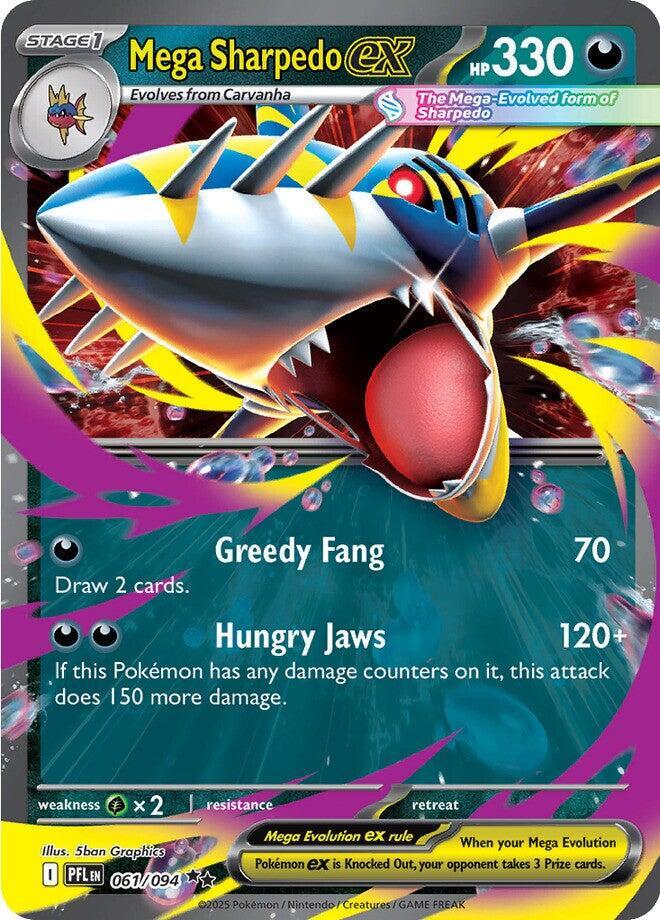 061/094 Mega Sharpedo ex Holofoil · Phantasmal Flames (PFL) by PokeMarsi on MYNTED
