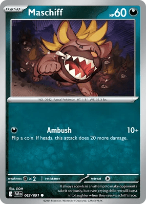 062/091 Maschiff - Paldean Fates by Poké Zen DXB on MYNTED