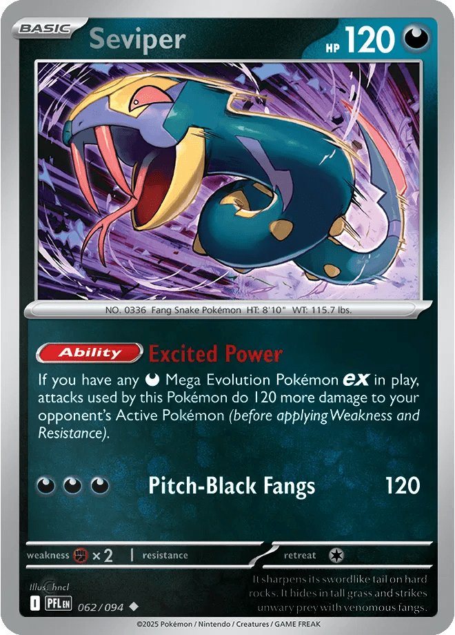 062/094 Seviper - Reverse Holo - Phantasmal Flames by Poké Zen DXB on MYNTED