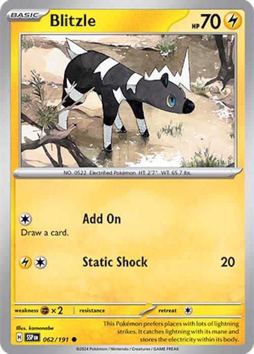 062/191 Blitzle Reverse Holo · Surging Sparks (SSP) by PokeMarsi on MYNTED