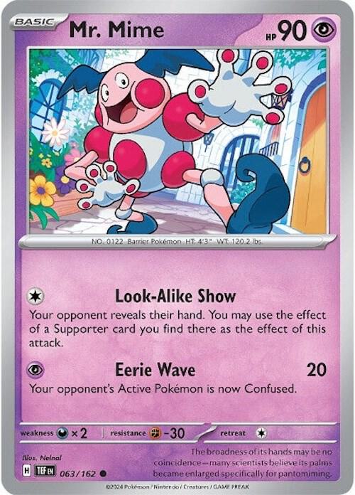 063/162 Mr. Mime Normal · Temporal Forces (TEF) by PokeMarsi on MYNTED