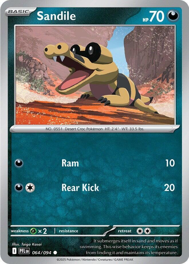 064/094 Sandile Normal · Phantasmal Flames (PFL) by PokeMarsi on MYNTED