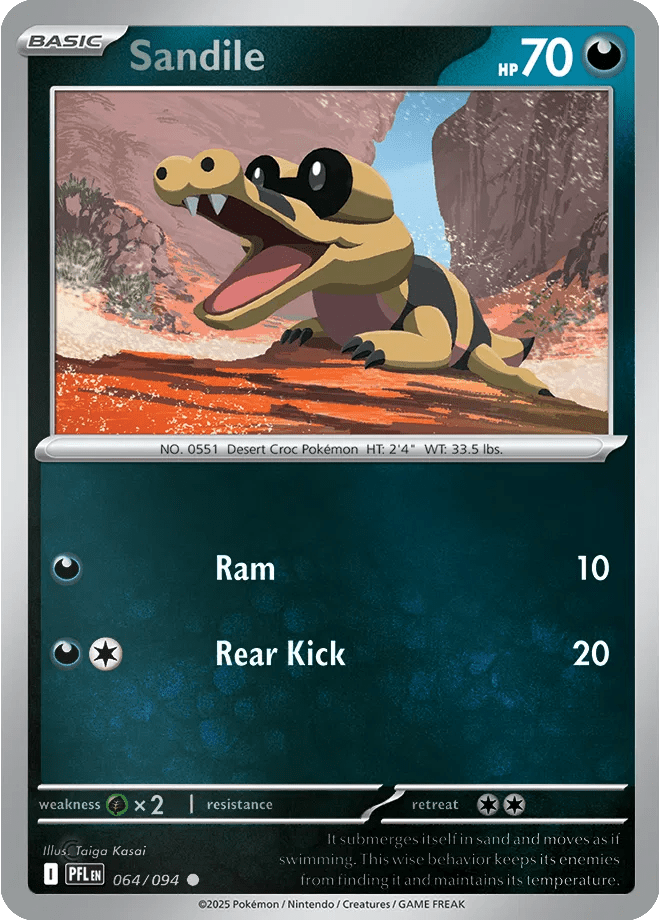 064/094 Sandile - Reverse Holo - Phantasmal Flames by Poké Zen DXB on MYNTED