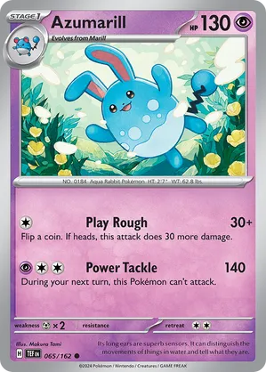 065/162 Azumarill - Reverse Holo - Temporal Forces by Poké Zen DXB on MYNTED