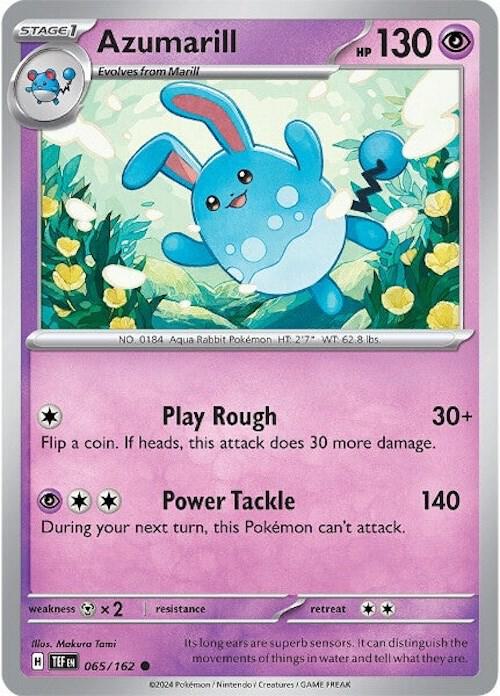 065/162 Azumarill Reverse Holo · Temporal Forces (TEF) by PokeMarsi on MYNTED