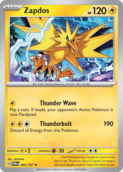 065/167 Zapdos - Twilight Masquerade by Poké Zen DXB on MYNTED