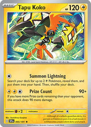 065/191 Tapu Koko Reverse Holo · Surging Sparks (SSP) by PokeMarsi on MYNTED