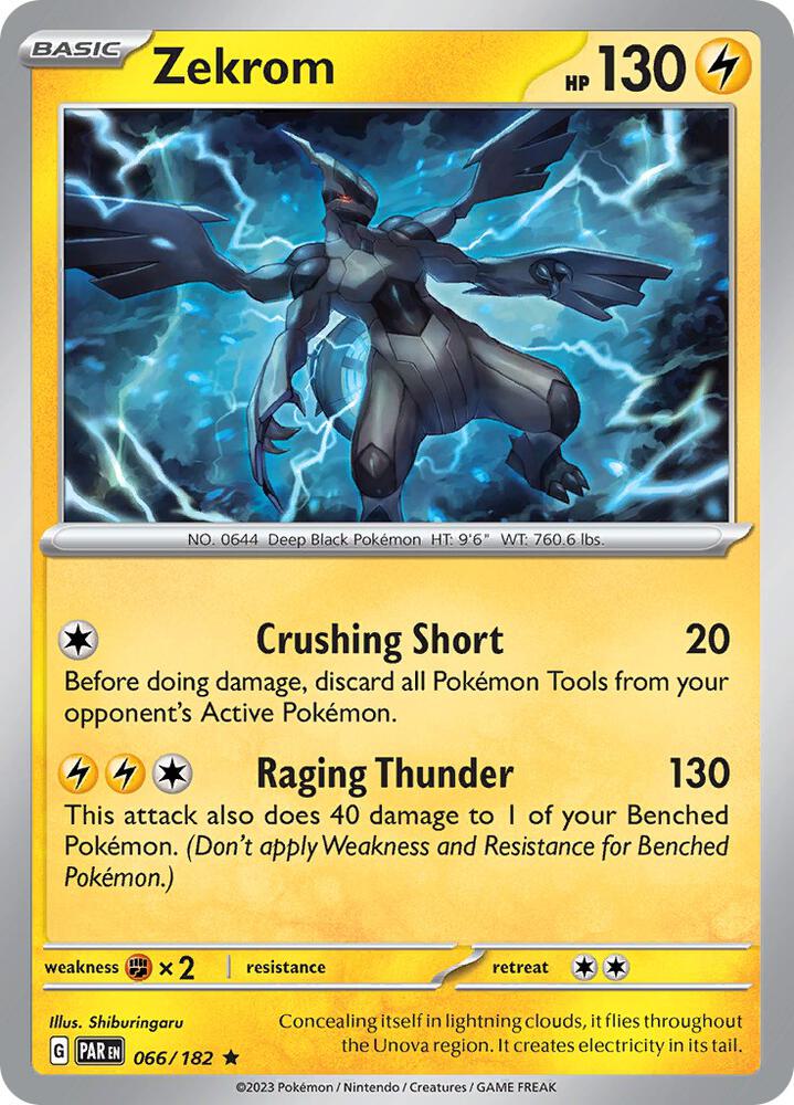 066/182 Zekrom Holofoil · Paradox Rift (PAR) by PokeMarsi on MYNTED