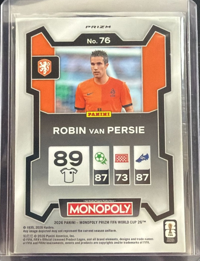 2026 Panini Prizm Monopoly FIFA World Cup Robin van Persie #76 Green Wave