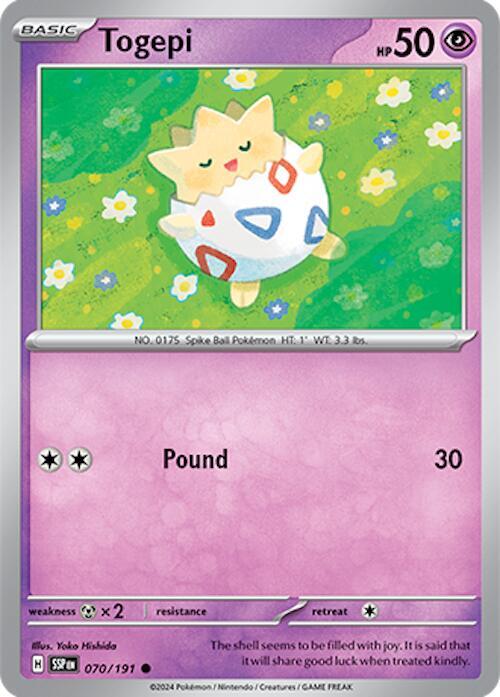 070/191 Togepi Reverse Holo · Surging Sparks (SSP) by PokeMarsi on MYNTED