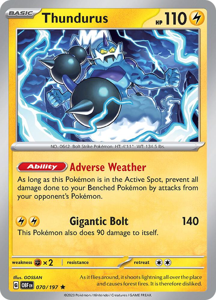 070/197 · Thundurus · Holo (OBF) by PokeMarsi on MYNTED