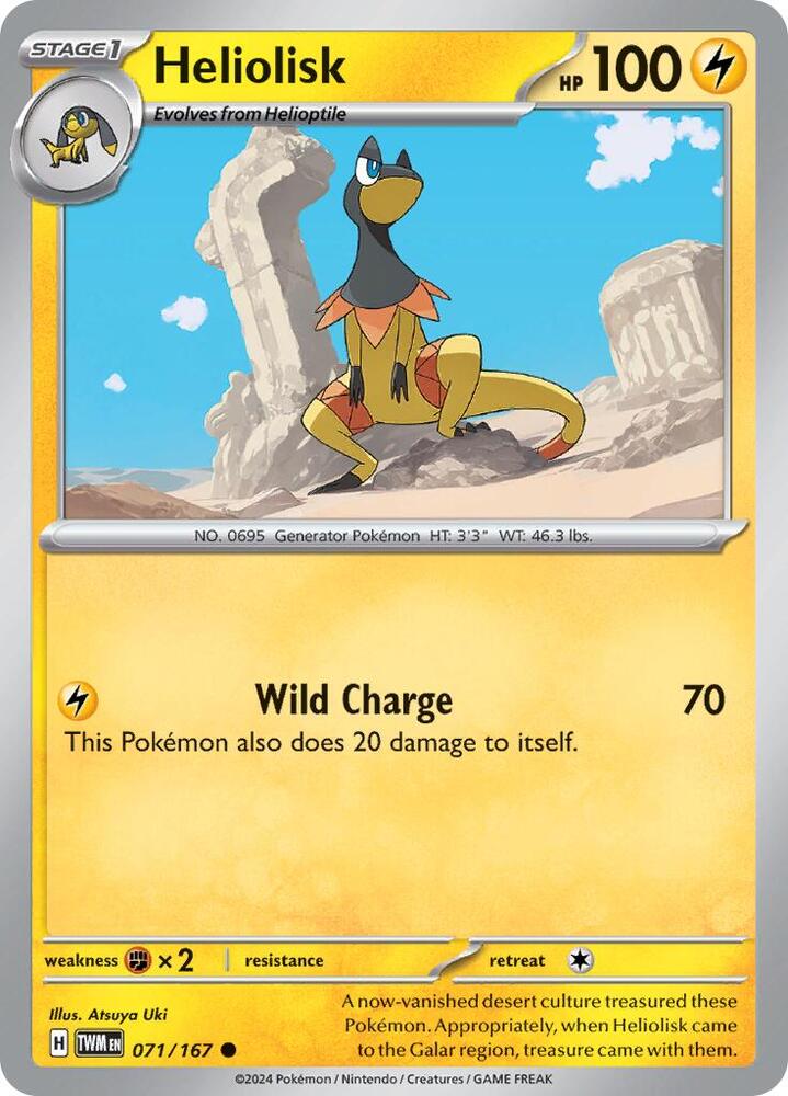 071/167 Heliolisk Reverse Holofoil · Twilight Masquerade (TWM) by PokeMarsi on MYNTED
