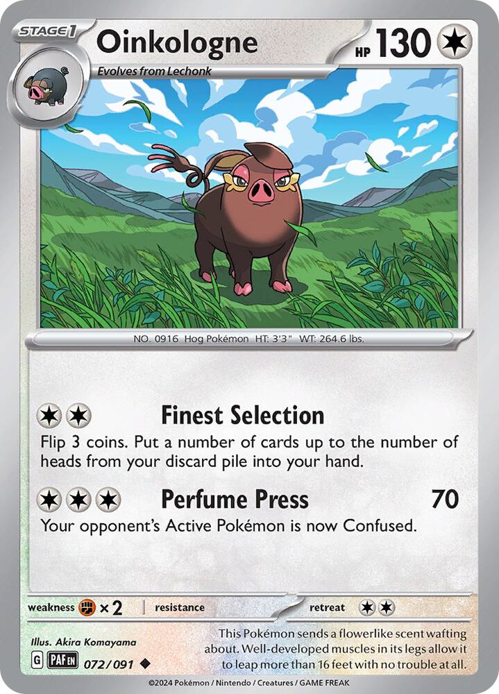072/091 Oinkologne Reverse Holo · Paldean Fates (PAF) by PokeMarsi on MYNTED