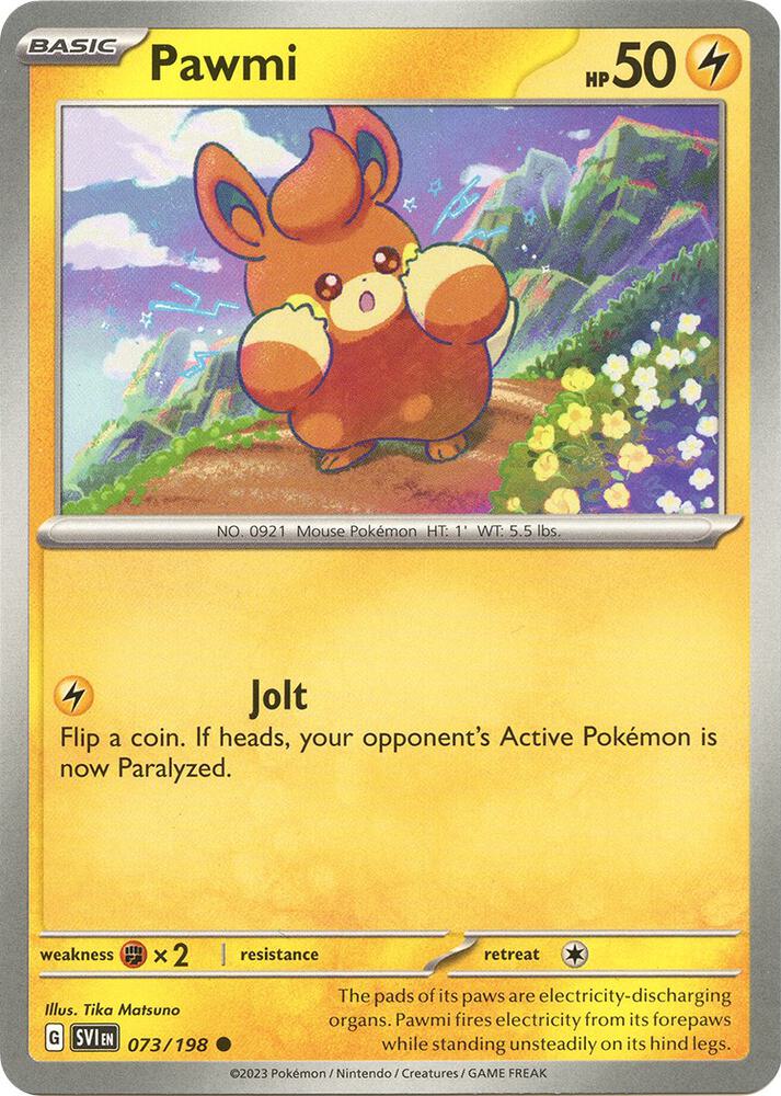 073/198 Pawmi Normal · Scarlet & Violet (SVI) by PokeMarsi on MYNTED