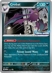 Crobat - 076 Mega Evolution - Chaos Rising (SEALED) Stamped Prerelease Promo