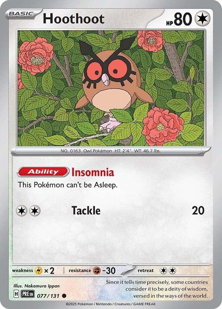077/131 · Hoothoot · Normal (PRE) by Dusk TCG on MYNTED