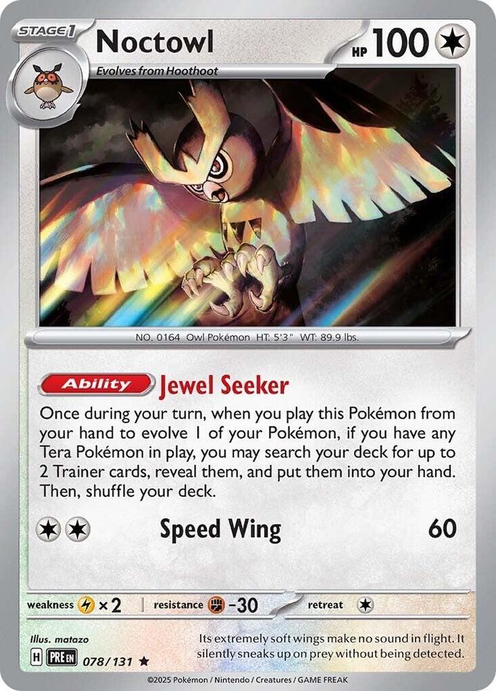 078/131 · Noctowl · Reverse Holo (PRE) by Dusk TCG on MYNTED