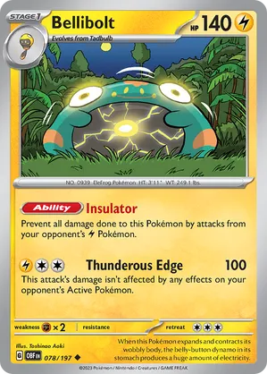 078/197 Bellibolt - Reverse Holo - Obsidian Flames by Poké Zen DXB on MYNTED