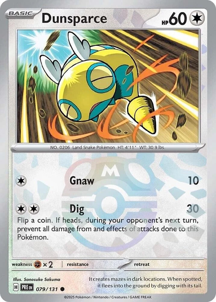 Dunsparce - 079/131 (Master Ball Pattern) - SV: Prismatic Evolutions (PRE)