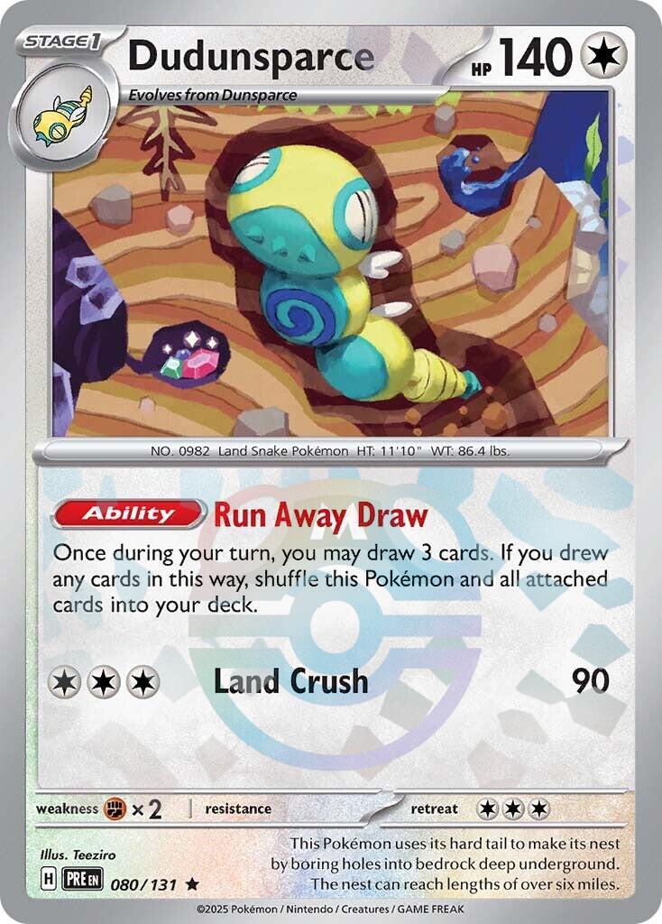 Dudunsparce - 080/131 (Master Ball Pattern) - SV: Prismatic Evolutions (PRE)