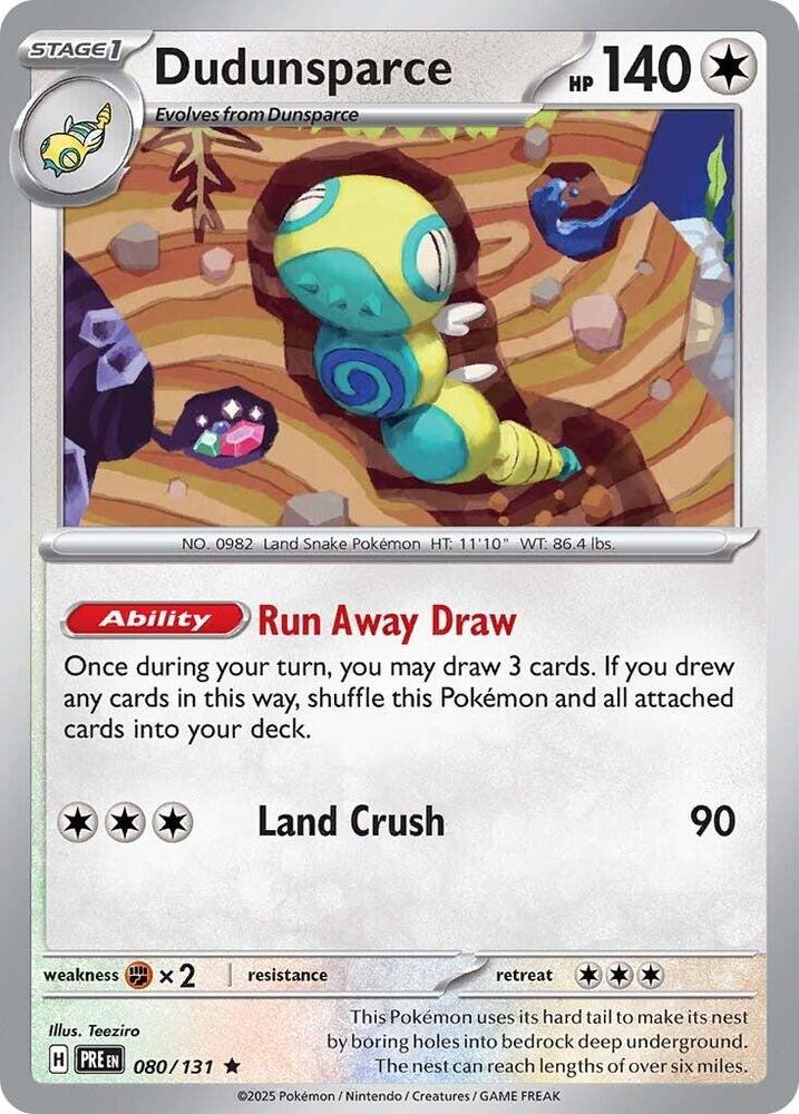 080/131 · Dudunsparce · Reverse Holo (PRE) by Dusk TCG on MYNTED
