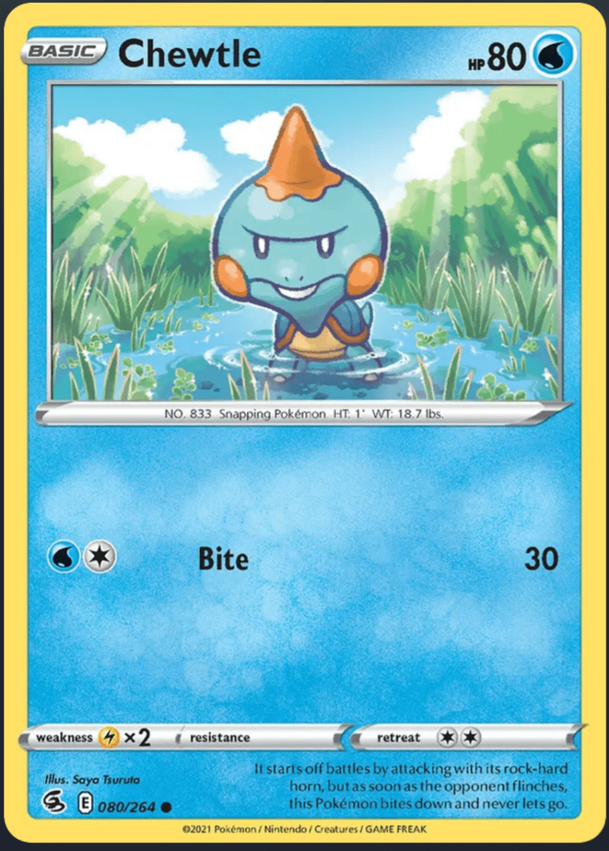 080/264 Chewtle - Reverse Holo - Fusion Strike by Poké Zen DXB on MYNTED
