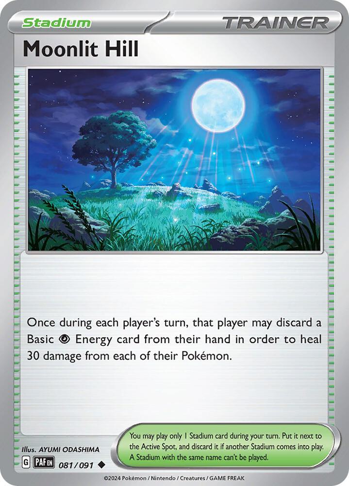 081/091 Moonlit Hill Trainer Stadium Reverse Holo · Paldean Fates (PAF) by PokeMarsi on MYNTED