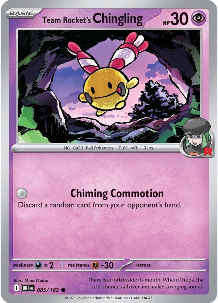 085/182 · Team Rocket's Chingling · Normal (DRI) by PokeMarsi on MYNTED