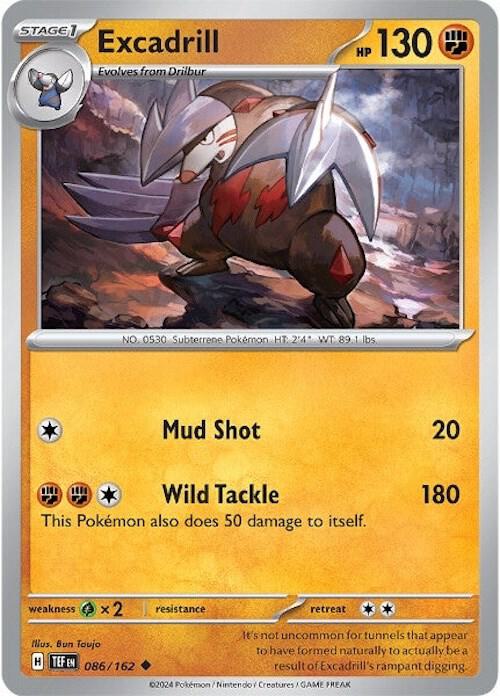 086/162 Excadrill Reverse Holo · Temporal Forces (TEF) by PokeMarsi on MYNTED
