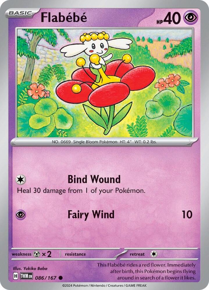 086/167 Flabebe Reverse Holofoil · Twilight Masquerade (TWM) by PokeMarsi on MYNTED