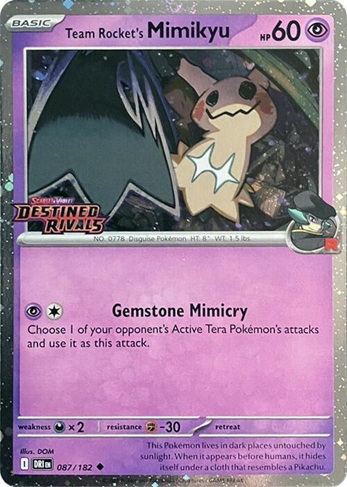 087/ 182 Team Rocket's Mimikyu - (DRI) - Pre - Release Stamp by Poké Zen DXB on MYNTED