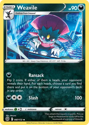 087/172 Weavile - Brilliant Stars by Poké Zen DXB on MYNTED