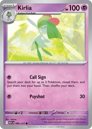 088/217 Kirlia - Energy Pattern Reverse Holo - Ascended Heroes by Poké Zen DXB on MYNTED