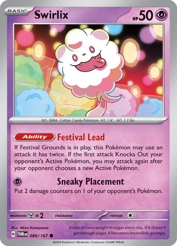 089/167 Swirlix Reverse Holofoil · Twilight Masquerade (TWM) by PokeMarsi on MYNTED