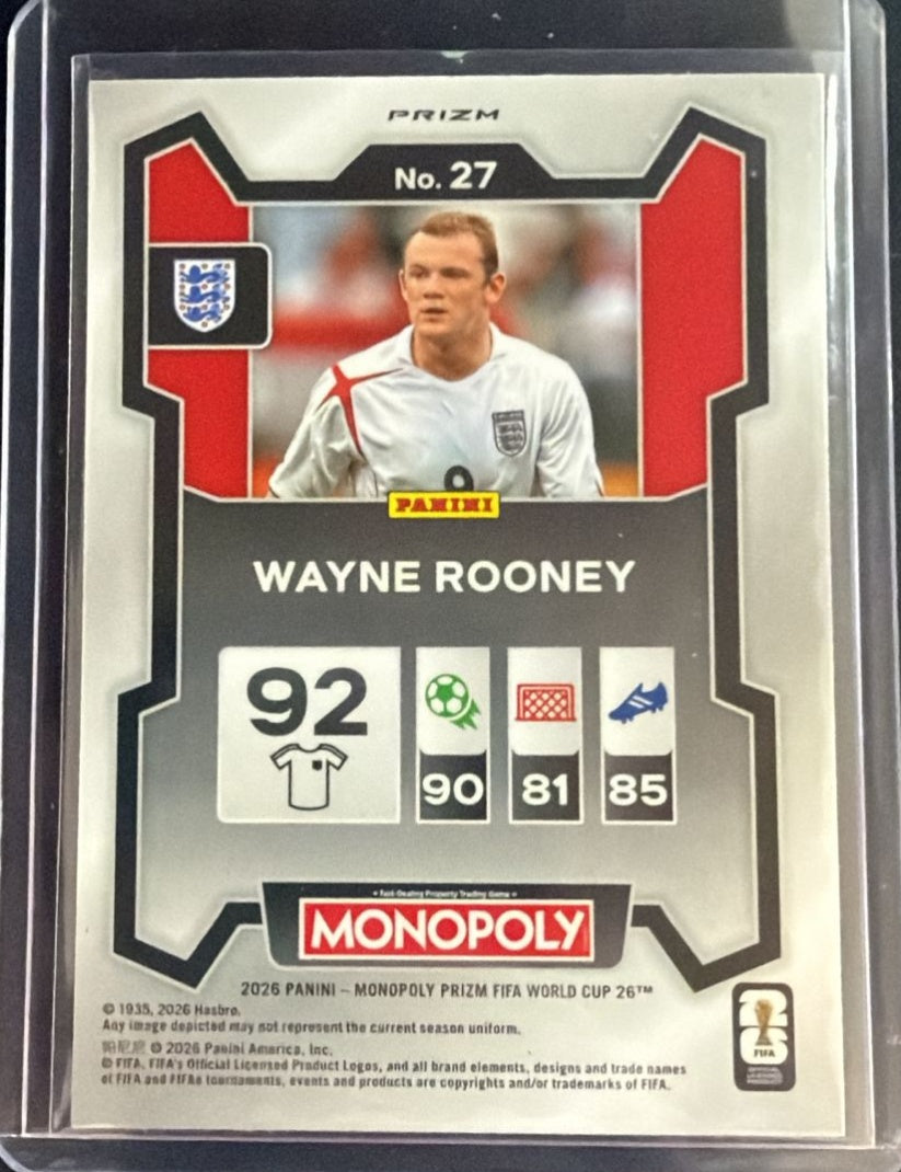 2026 Panini Prizm Monopoly FIFA World Cup Wayne Rooney #27 Red