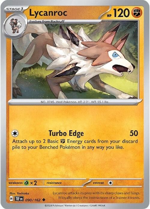 090/162 Lycanroc Reverse Holo · Temporal Forces (TEF) by PokeMarsi on MYNTED
