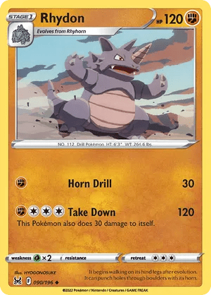 090/196 Rhydon - Lost Origin by Poké Zen DXB on MYNTED