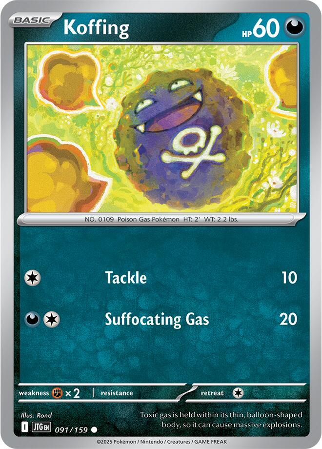 091/159 Koffing Reverse Holo · Journey Together (JTG) by PokeMarsi on MYNTED