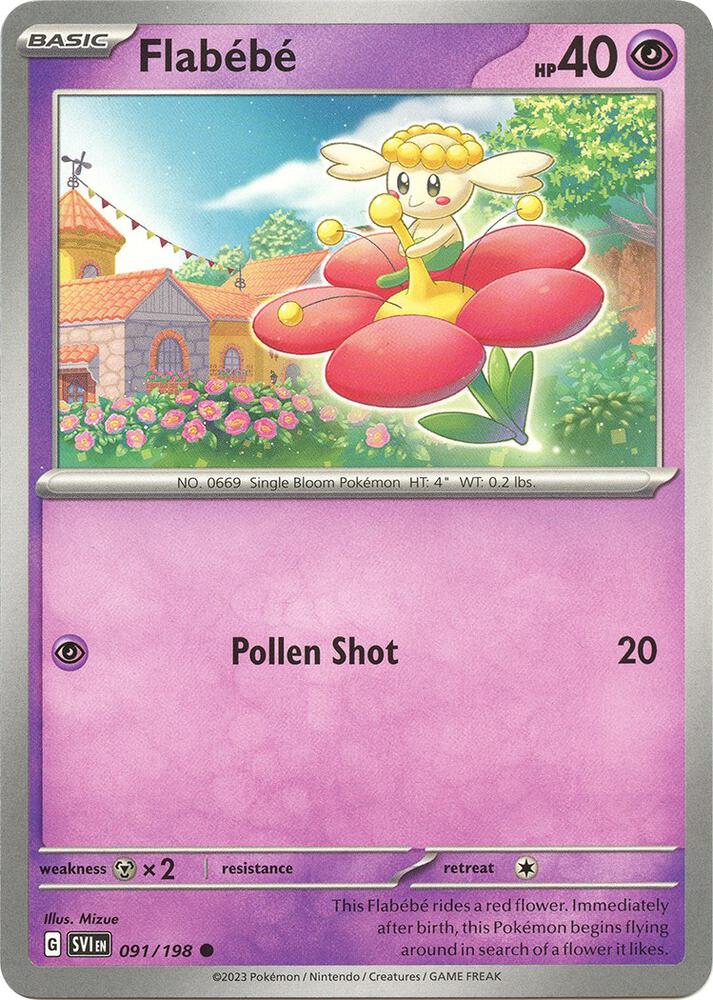 091/198 Flabebe Normal · Scarlet & Violet (SVI) by PokeMarsi on MYNTED